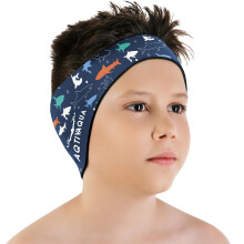 AqtivAqua Swimming Headband Swim Ear Band Protection Cover Swim Headband for Kids Adults Men Women Toddlers Ear Plugs in (Color: Blue P1, Size: Large