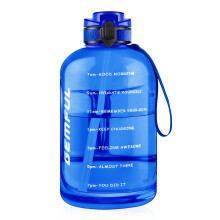 GEMFUL 3 Litre Water Bottles with Straw & Flip Cap - BPA Free, Time Markings, Wide Mouth, Leak Proof - Perfect for Gym, Sports, Active Lifestyles & D