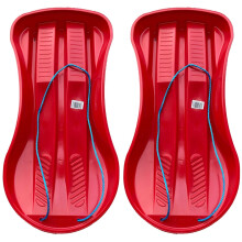 2 x Heavy Duty Large Unisex Children & Adults Snow Sledge Toboggan Sledge Rope Sled Play Snow Ice Red