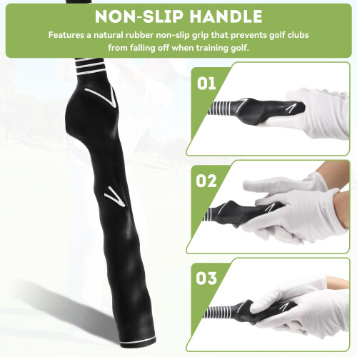 WUISOLQP Golf Swing Trainer Retractable Golf Swing Training Aid Golf Grip T 2