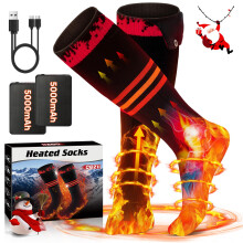 COZII Heated Socks for Men Women, 5000mAh Electric Heated Socks Rechargeable, Large Heating Area, Washable Heating Socks, Up to 65 Foot Warmer for W