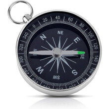Simple hiking compass - pocket compass - 360 Degree Rotating Compass with Key Ring - ideal for outdoor camping and hiking