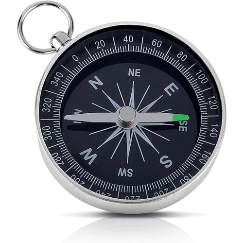 Simple hiking compass  pocket compass  360 Degree Rotating Compass with Key