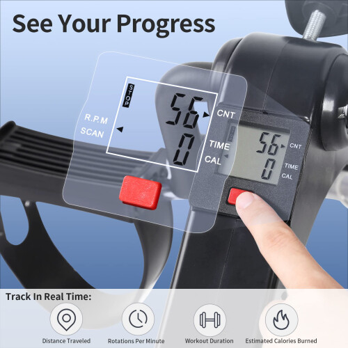EVOLAND Pedal Exerciser Arm and Leg Pedal Machine Foldable Mini Exercise Bi 2