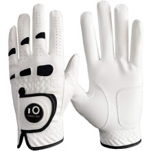 FINGER TEN Golf Gloves Men Left Hand Right with Ball Marker Cabretta Leather Weathersof Value Pack, Rain Grip Golf Glove Mens Wear Resistant (White,