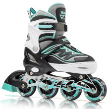 2pm Sports Adjustable Inline Skates, Stylish Design Beginner Roller Skates for Boys and Girls - Mint Small