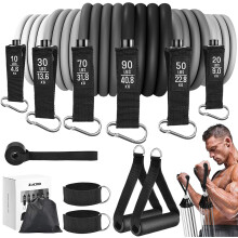 Zacro Resistance Bands Set - 6 Exercise Bands 270 LBS with Handles for Men Women, Fitness Bands with Door Anchor, Ankle Straps, Storage Bag for Heavy