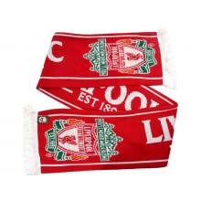 Liverpool Established 1892 Jacquard Knit Scarf Red White - One Size