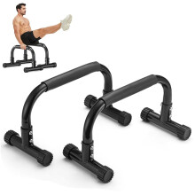 Parallettes Bars 10" High Parallettes Push Up Bars, Heavy-Duty No Wobbling Calisthenics Bars Parallettes for Handstand, Planche, Dips, L-Sit, Calisth