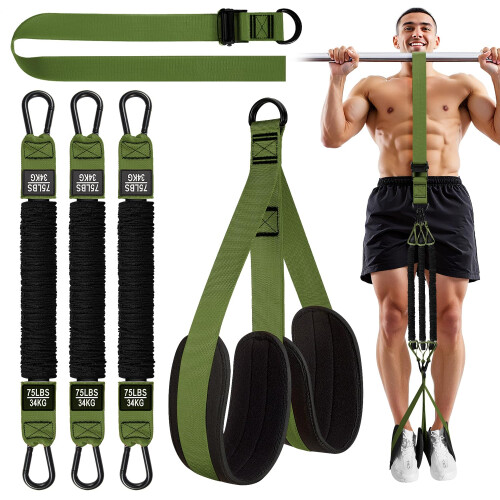 HPYGN Pull Up Assistance Bands, Heavy Duty Pull Up Bands, Height Adjustable Strap & Comfortable Foot Strap, Pull Up Bar Assistance Bands Strength Tra