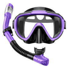 Lealinga Snorkel Set Adults Snorkel Mask Anti-Fog Panoramic View Diving Mask Dry Top Snorkel Kit with Travel Bag Diving Set for Snorkeling Scuba Divi