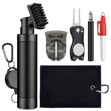 Uniclife Golf Club Cleaning Kit, Golf Cleaning Kit with Golf Club Cleaner, Groove Sharpener, Divot Repair Tool, Golf Ball Line Marker Tool, Towel, an