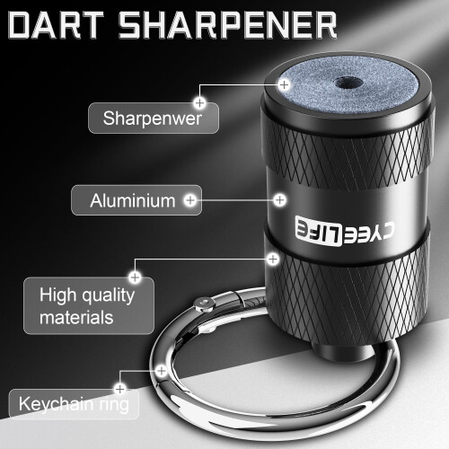 CyeeLife Keyring Dart Sharpener stone,Portable Dart Point Sharpener,Rapid Sharpening Tool,Dart Accessories 2