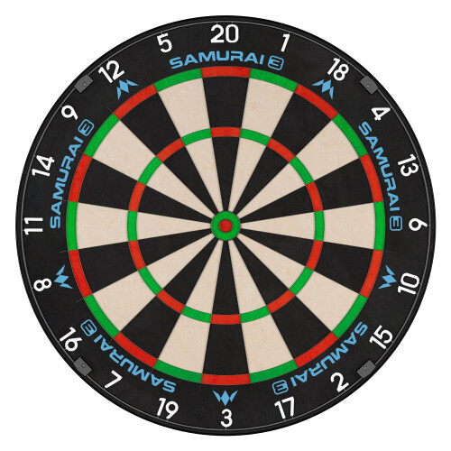Mission Darts | Samurai 3 | Professional Bristle Dartboard | Knife Wire | Black Number Ring