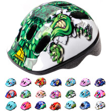 Meteor Kids Bike Helmet Crocodile XS 44-48 cm, Toddler & Child Cycling Helmet, Lightweight Adjustable Scooter & Skate Helmet with Airflow Vents, Wash