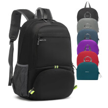 MRPLUM 30L Rucksack Foldable Ultralight Packable Backpack,Unisex Durable Handy Daypack for Travel & Outdoor Sports Durable&Waterproof (Black)