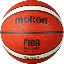 Molten BG2010 Basketball IndoorOutdoor FIBA Approved Premium Rubber Deep Channel Size 6 OrangeIvory Suitable For Boys age 12 13 14 and Girls age 14