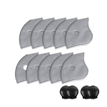 Powzdi 10Pcs Activated Carbon Protective Filters 5 Layers Replaceable Anti-dust Filter with 4 Exhaust Valves for Running, Cycling, Outdoor Activities
