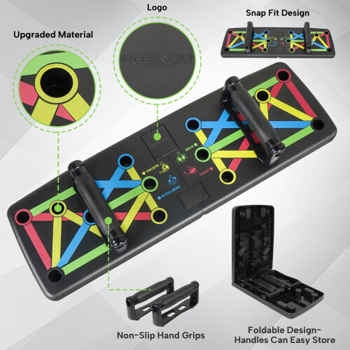POSKOU Push Up Board Home Exercise Press up Board Strength Training Workout 2
