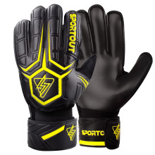 SPORTOUT Goalkeeper Gloves with Finger Protection, Football Goalkeeper Gloves, Breathable Football Goalkeeper Gloves 4mm Latex for Kids, Youth and Ad