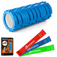 Foam Roller Blue with 3 Resistance Level Bands - Lightweight Foam Rollers for Muscles Provides Relief from Pain Fatigue Improves Tissue Recovery - Ma