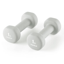 PhysKcal 1kg Dumbbells Set of 2 for Women, Kids & Senior, Mini Light Hand Weights for Pilates Cardio Boxing with Sweat-resistant Neoprene Coating
