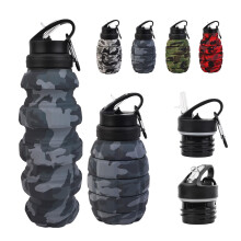 KUNHANG Collapsible Travel Water cycling Bottle, Reuseable Silicone Foldable Water Bottles for Gym Camping Hiking, Portable Leak Proof Sports Water A