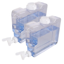 VIDETOL 3L Fridge Water Dispenser with Tap, 2 Pack Reusable PETG Plastic Drink Dispenser, Desktop Water Dispensers for Office, Beaches, Camping and H