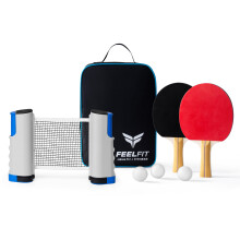 Table Tennis Set,Portable Ping Pong Set,Retractable Table Tennis Net for Any Table,Table Tennis Set with 2 Table Tennis Bats,3 Balls, 1 Portable Bag,