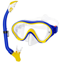 Snorkeling Gear for Kids with Foldable Silicone Full Dry Snorkel, Kids Snorkel Set Anti Leak Youth Junior Snorkeling Package Diving Mask Soft Tube wi