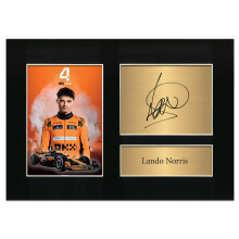 Lando Norris Autograph F1 Signed Photo Print with Mount, Pre-Printed Signature, Formula One, Full Colour #159