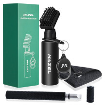 MAZEL Golf Club Cleaning Kit Retractable Golf Club Brush Golf Grooves Sharpener for Golf Iron and WedgeSoft Microfiber Golf Towel with Clip Easy Car