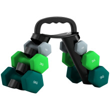 SPORTNOW Dumbbells Set with Carry Storage Rack, Set of 6 Weights for Home Gym, Kettlebell Training Weight Lifting Exercise, 2 x 1kg, 2 x 3kg, 2 x 5kg