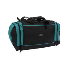 Mens & Ladies Sports & Gym Duffle Travel Bags Hand Luggage Carry On Bag for Fitness Tote Training Workout (Black & Petrol)