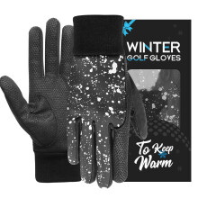 AXKAL Golf Gloves Winter Thermal Both Hands Windproof Waterproof for Men Women Pair, Winter Golf Gloves Warm Cold Weather Grip Performance Black Dark