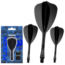 WINMAU Darts Fusion Integrated Flight & Shaft System - Arrow Shape & Design - Black Colour, Intermediate Length