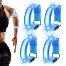 TranRantic 4 Pcs LED Light Up Armbands Reflective Wristbands with Flashing Lights Running Safety Lights for Night Runners Jogging Dog Walking Glow i