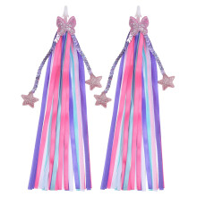 Grevosea 2 Pcs Kids Bike Streamers, Colorful Handlebar Tassels Bicycle Accessories Scooter Bicycle Tricycle Handlebar Streamers Handle Bar Grips for