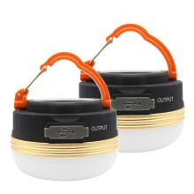 Mostop 2 Pack Camping Light Lantern LED USB Rechargeable Lamp Waterproof 3 Modes Power Bank Tent Lights for Outdoor Camping Hiking Emergency