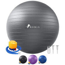 ROMIX Exercise Ball, 55cm 65cm 75cm Anti-burst Extra Thick Birthing Pregnancy Ball with Pump, Fitness Swiss Gym Yoga Balls for Labour Stability Pilat