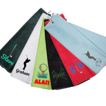 Always Looking Good Personalised Tri Fold Golf Towel with Name Luxury Velour 50cm x 40cm Custom Towel with Carabiner Clip Gift- Golf Gifts for men an