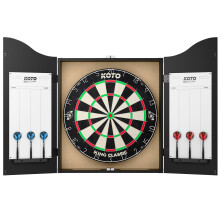 KOTO  Black Dart Board Cabinet Set Complete Darts Centre with Cabinet Brist