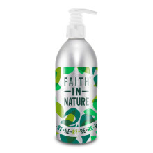 Faith In Nature Aluminium Bottle 450ml Metalic with green print