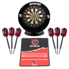 Ruthless Mini Dart Board Set with Surround, Mouse Mat and Extra Darts| Miniature Desk Top Darts Home Centre and Dart Board Set for Home and Office