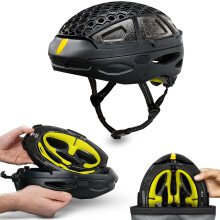 Newlane Foldable Bike Helmet (Yellow/M) | Compact, Lightweight & Safety-Certified Foldable Helmet | Adjustable & Breathable | Commuter Cycle Helmet f