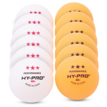 Hy-Pro 12 Pack Table Tennis Balls - Professional 3 Star, 40+ mm, ABS Quality, High Performance, White/Orange, Durable, Indoor & Outdoor Table Tennis,