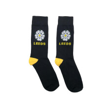 Leeds Football Fans Cotton Rich Socks UK 7-11 – Yorkshire Rose Design – Soft, Durable & Comfortable Everyday Leeds Socks