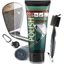 LILIONGTH Golf Club Cleaning Kit 3-in-1 with Golf Club Cleaner Brush, Towel and 200g Golf Club Polish - Golf Club Care Kit for Instant Groove Rust &