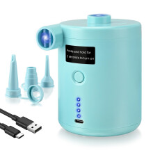 Electric Air Pump for Inflatables, Electric Pump with Fast Inflating/Deflating, 4000mAh Battery Blow Up Bed Pump with 3 Nozzles for Paddling Pool, Ai