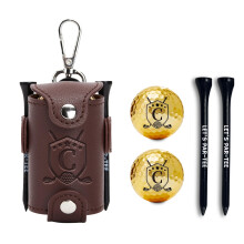 CybGene Golf Ball & Tee Holder with 2 Balls and 2 Tees - Golf Gifts Accessories for Men/Women - C